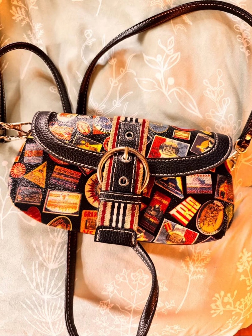 Vintage y2k postcard / Stamp-Print Crossbody purse